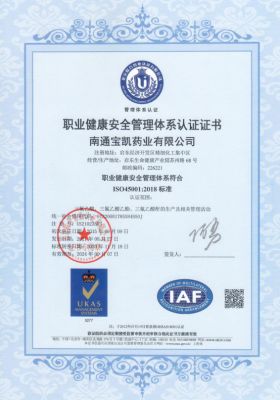 安全管理体系认证证书
